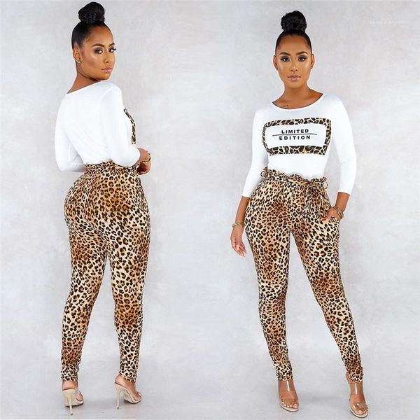

letter print long sleeve leopard print skiny long pants casual women tracksuits womens designer style tracksuits fashion, Gray