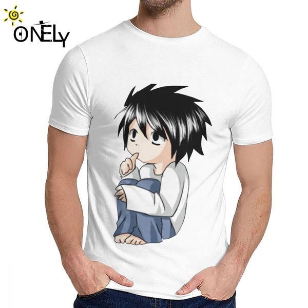 

crewneck death note shinigami rem l lawliet tee shirt casual for male natural cotton la camiseta s-6xl