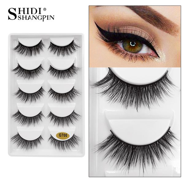 

false eyelashes 5 pairs 3d soft mink handmade wispy fluffy natural long lashes eye makeup cilios maquiagem