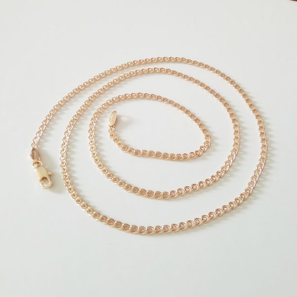 

1 piece new 585 rose gold color women jewelry classic fashion copper long 2mm 60cm slim figaro necklace for women men, Silver