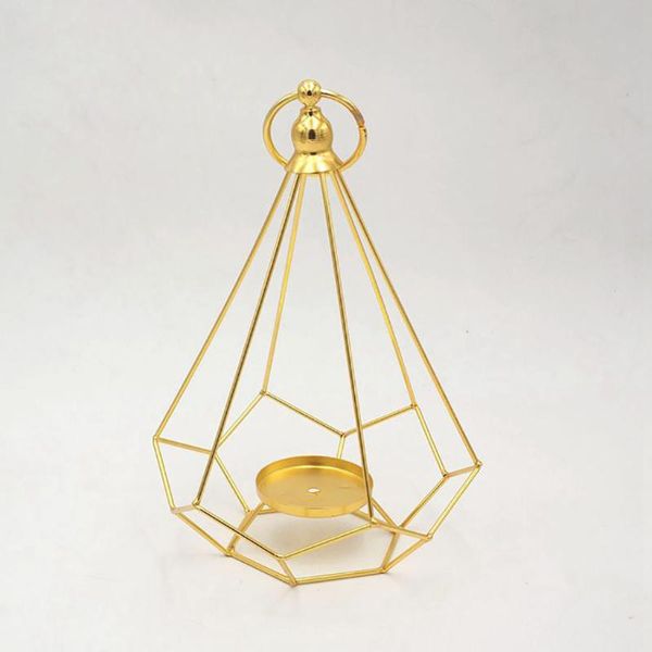 

candle holder geometric diamond shaped alloy framed light candle holder candlestick home party diy decoration candlestick