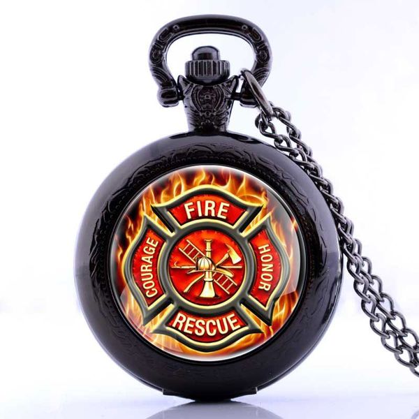 

pocket watches 2021 fire fighter control locket necklace watch vintage pendant gift, Slivery;golden