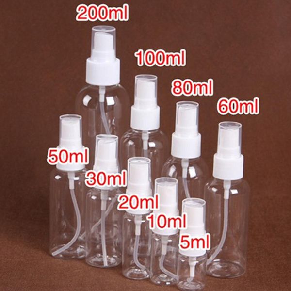 

portable travel transparent plastic empty cosmetic sample spray bottle atomizer
