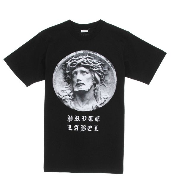 

prvte label by last kings men's jesus coin t shirt 2019 brand men fashion pure cotton round collar men custom t shirts cheap