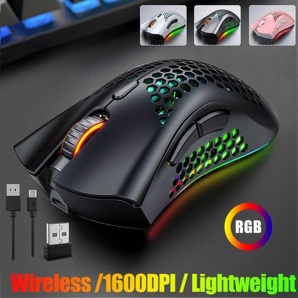 

mice 2.4g wireless gaming mouse 7 keys 1600 dpi adjustable rgb ergonomic optical computer game for pc desklaptop