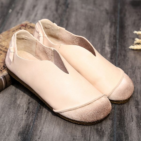 

женщины мягкая кожа коровы плоский мокасины осень плюс размер женская мокасины скольжение на ballet casual женский комфорт женщина мать обув, Black