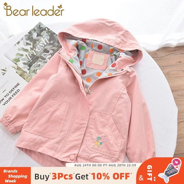

bear leader girls autumn spring jackets 2020 new fashion kids girl polka dot coats casual cool outfits children hooded clothes, Blue;gray