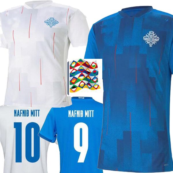 

20 21 iceland r.gudmundsson home blue away white mens soccer jersey g.sigurdsson traustason ingason gunnarsson iceland football shirts 2021, Black;yellow