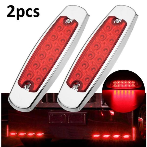 

2pcs red 6.2" 12 led 24v side marker light clearance truck trailer lights carro wholesale quick delivery csv