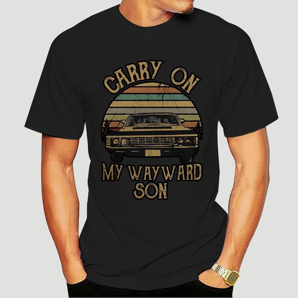 

сверхъестественное carry on my своенравного son vintage t shirt men black all размер-3684a