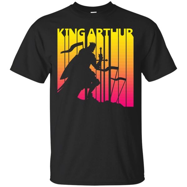 

vintage retro king arthur t-shirt black, navy men's tee shirt short sleeve cartoon t shirt men new fashion tshirt