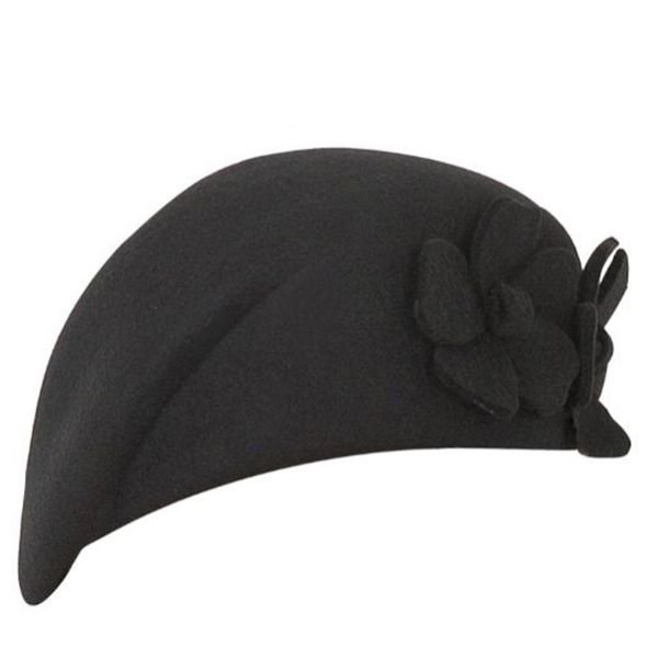 

wool black fedora hat england style vintage winter beret, Blue;gray