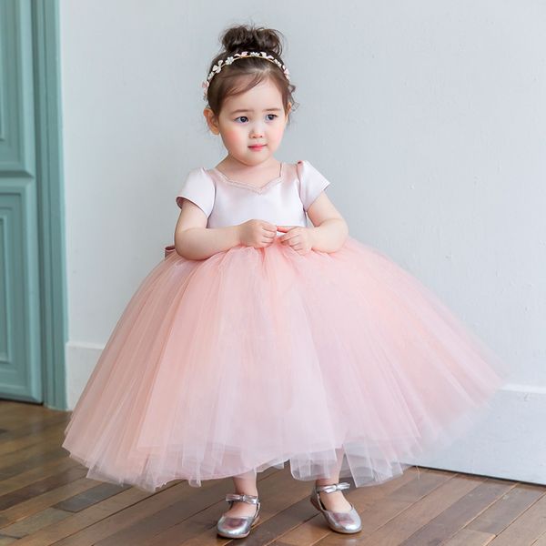 

sweet pink tulle tea-length flower girls' dresses girl' brithday dresses girls' formal dress holiday dresses custom sz 2-12, White;blue