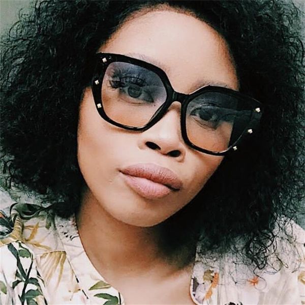 

new 2020 luxury big square sunglasses women brand designer retro ocean clear lens sun glasses multicolor frame uv400, White;black