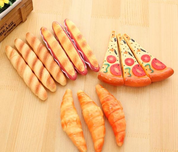 Cute Pizza Bread Hotdog Croissant Stick Ballpoint School Pen novità penne magnetiche per frigorifero cancelleria gfit per feste con inchiostro nero
