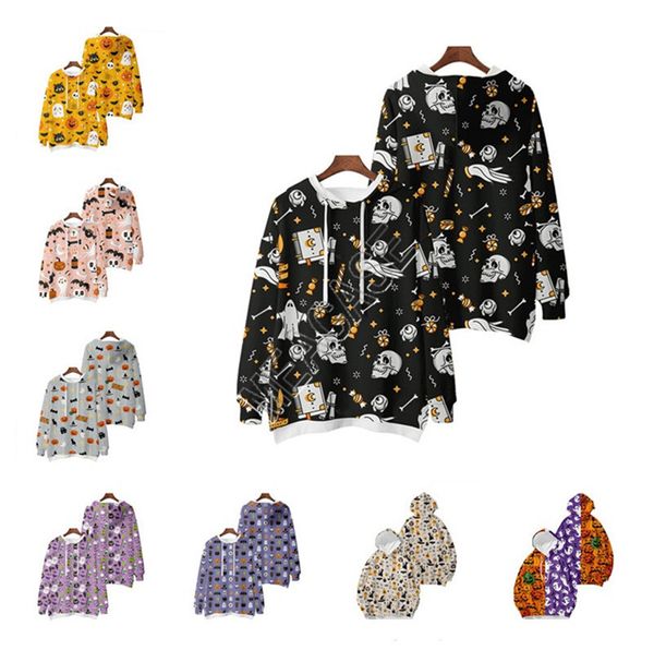 

женщины halloween hoodie плюс размер капюшоном свитер тыквы черепа призрак блуза tops мультфильм толстовка hallowmas фестиваль партии одежды, White