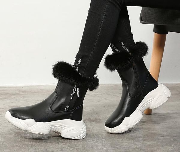 

boots 2020 new snow shoes winter plus velvet wild autumn british wind, Black