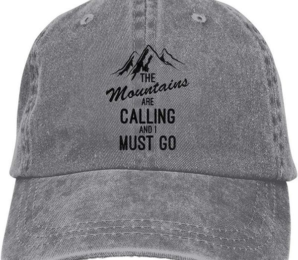 

горы calling и я должен идти унисекс мягкого casquette cap vintage регулируемых caps baseball, Blue;gray