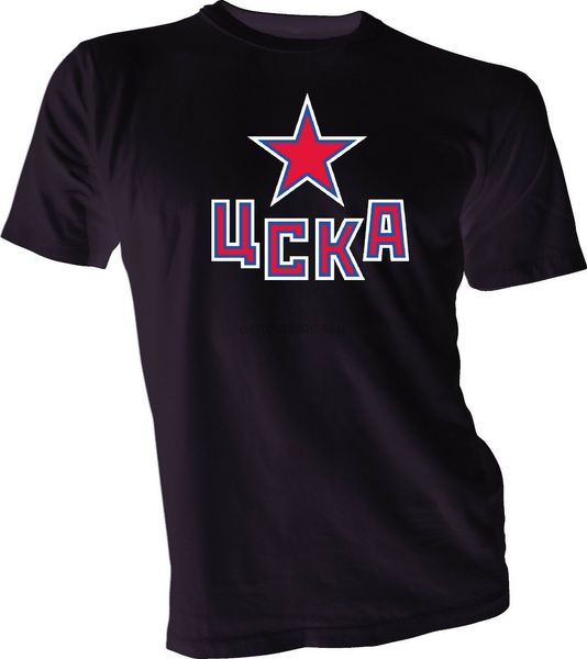 

hc cska moscow khl russian professional hockey black t-shirt new russia tee