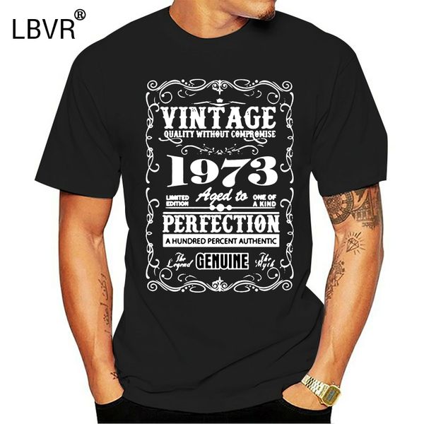 

customize funny casual premium vintage 1973 aged to perfection tshirt cotton black streetwear men t shirts short-sleeve