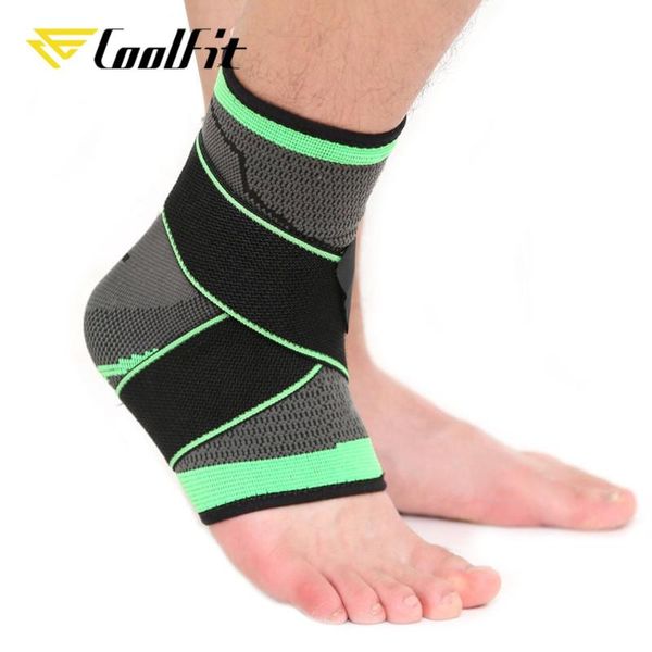 

ankle support coolfit 1pcs sports brace compression strap sleeves 3d weave elastic bandage foot protective gear gym fitness, Blue;black