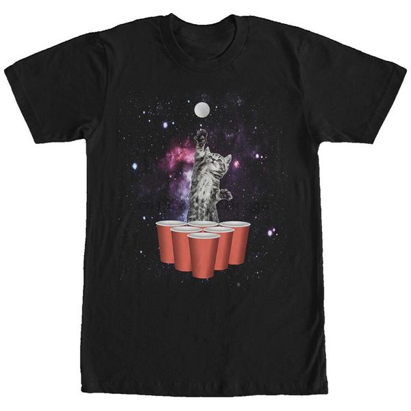 

lost gods kitten space beer pong mens graphic t shirt printed tee shirt