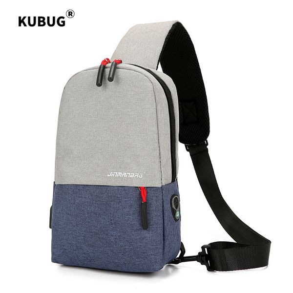 

new kubug usb charging chest packs waterproof tear-resistant waist bag teenager outdoor sports casual travel shoulder bag unisex