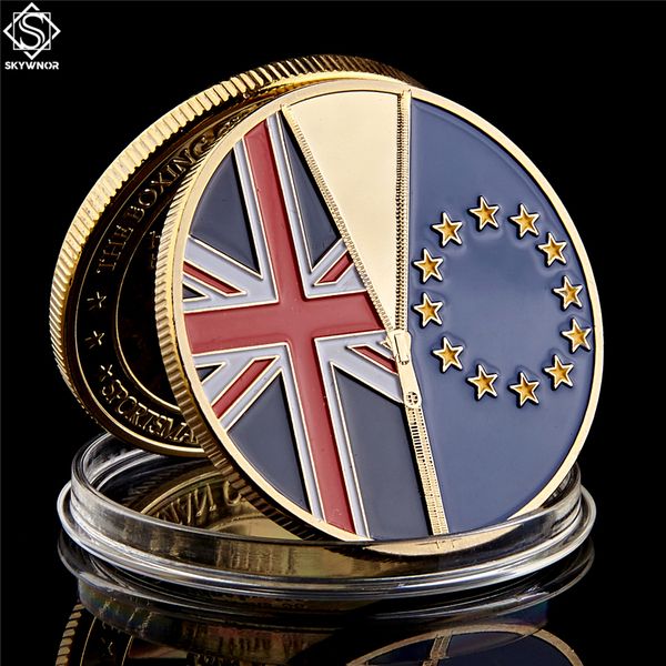 

june 23 2016 uk brexit national vote independent gold plated commemorative coin collection with protection capsule