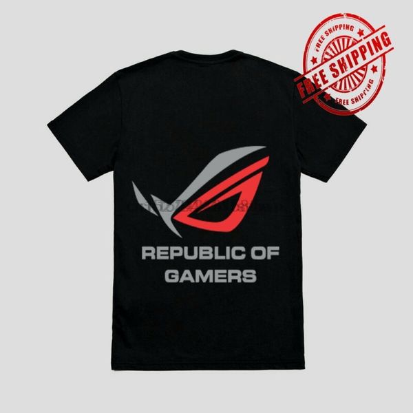 

re геймеры rog логосом черной футболки размера s-2xl