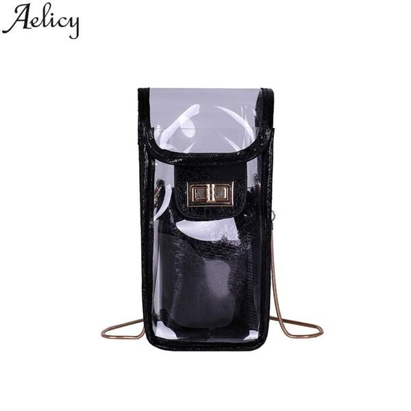 

aelicy 2020 fashion women transparent messenger bags simple fashion shoulder bags small square bag crossbody wallet phone bag