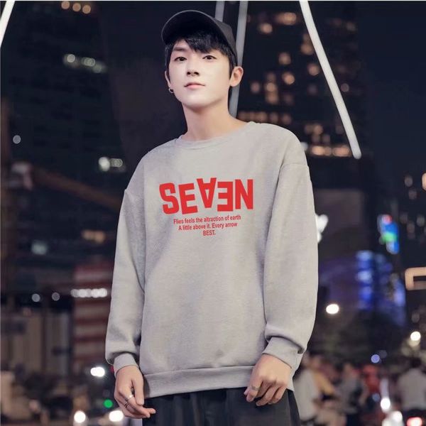 

spring and autumn new fashion men's letter prints long slevee hoodies casual young men sweatshirts hip hop streetwear hoodies, Black