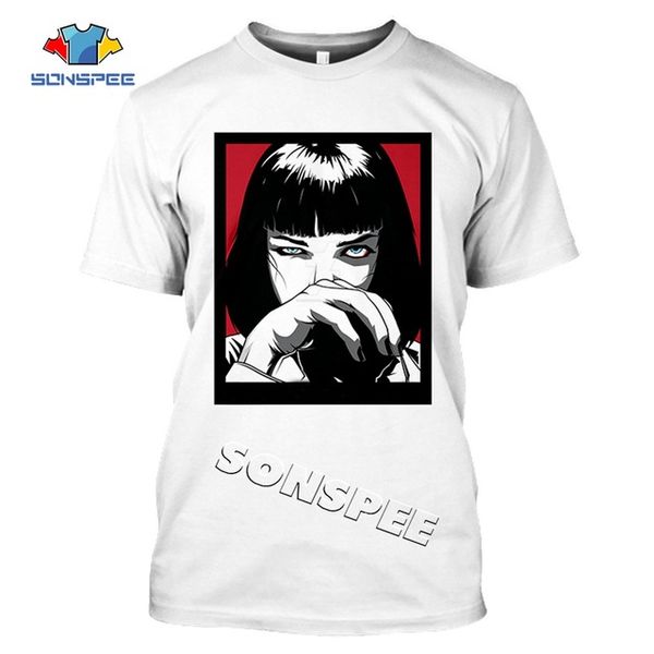 

men movie pulp fiction poster virgin mary 3d print shirts oversized kawaii plus size men clothing
