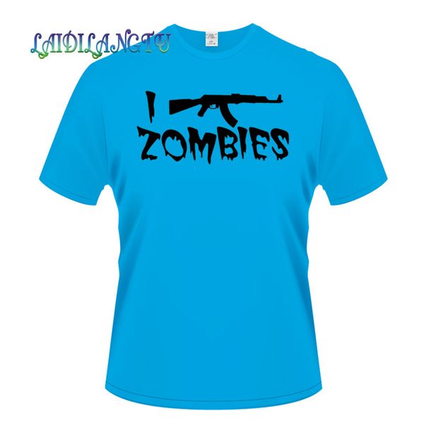 

sell 2019 new fashion men short sleeve i shoot zombies t shirt men o neck cotton casual tee