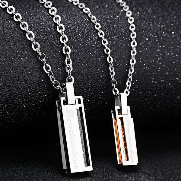 

fashion lover couple necklace titanium steel vintage men women classical pendant necklaces valentine day gifts ll@17, Silver