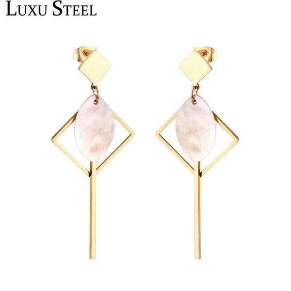 

dangle & chandelier luxusteel chic style geometry shell drop earring stainless steel earrings gold/silver color tassel jewelry women/girl pa