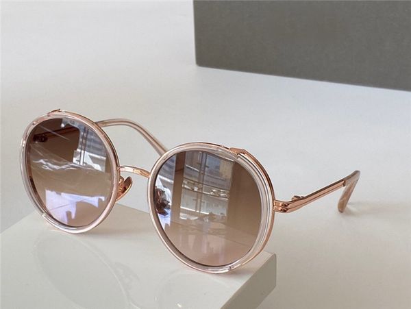 

women round sunglasses 532 pink gold frame brown shaded sonnenbrille gafas de sol de fashion sunglasses with box, White;black