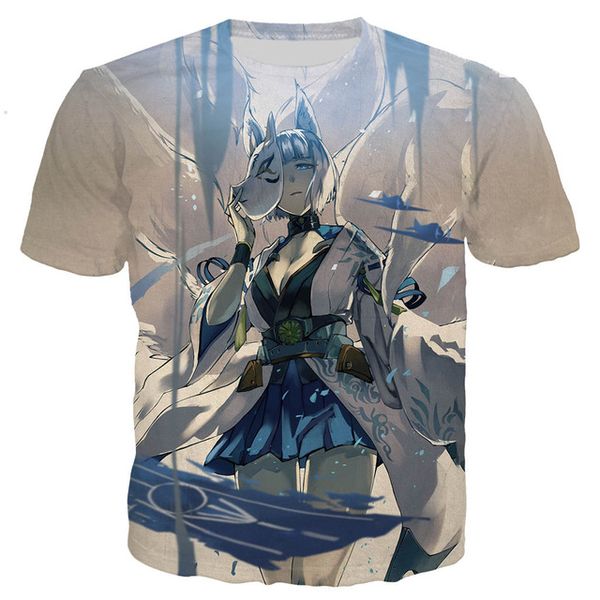 

new cool game azur lane 3d print shirts comics oversized hentai men clothing