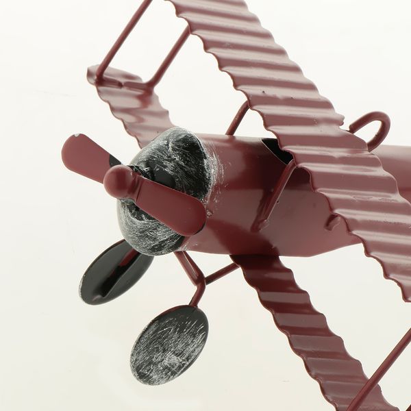 

2pcs vintage metal airplane model biplane military aircraft home decor toy