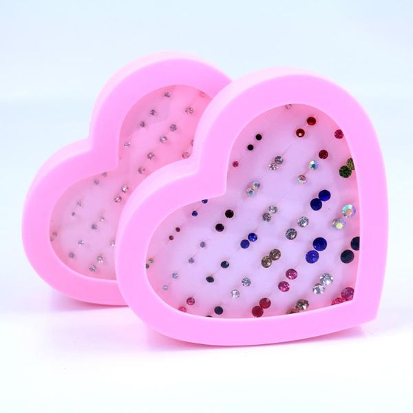 

stud factory anti allergy plastic stick shining rhinestone mixed sizes earrings 36pairs/lot, Golden;silver