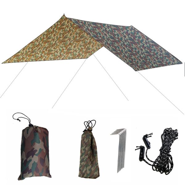 

300cm*295cm iron poles uv beach tent sun shelter camping tent awning tarp with silver coated oxford fabric