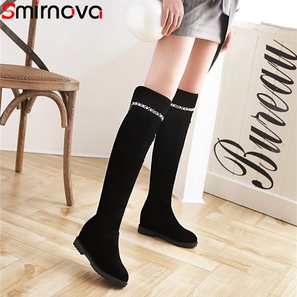

smirnova new arrive thigh boots black 2020 winter over the knee boots ladies fashion crystal flock woman big size shoes
