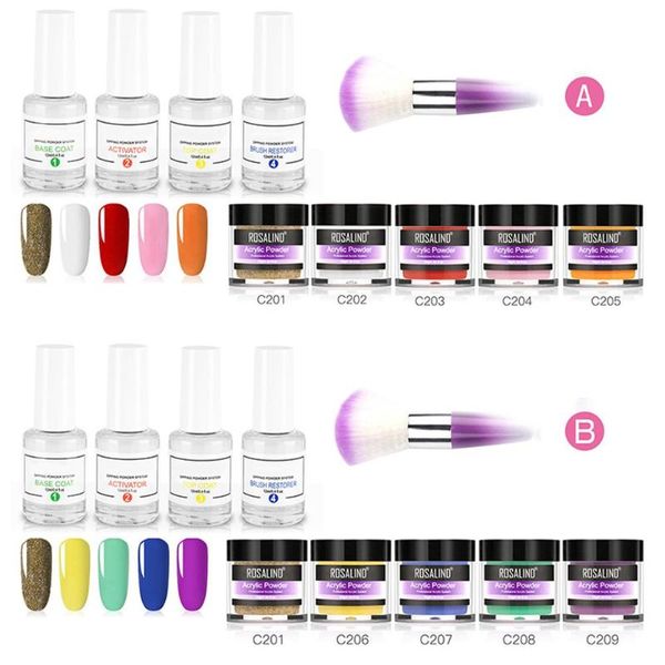 

dipping powder nail kit with 5 colors glitter nail kit acrylic for french manicure art set essential for travel, Silver;gold