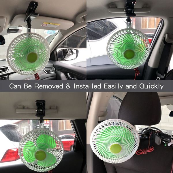 

12v oscillating stepless speed air cooler swing clip fan for car vehicle outdoor y3nd
