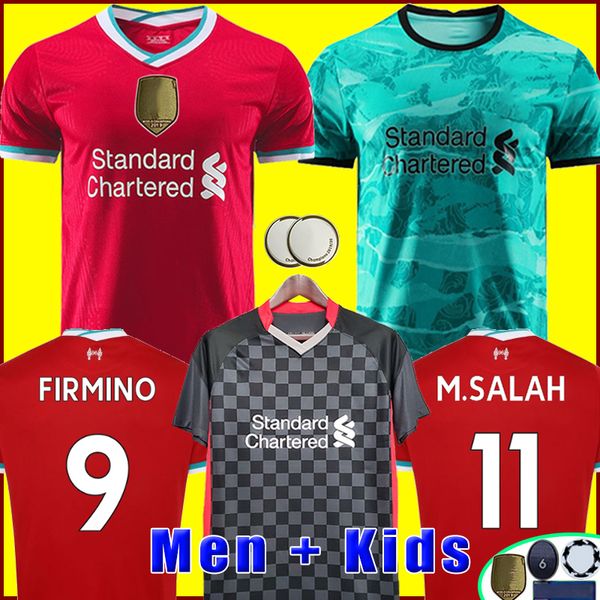 

lvp m. salah soccer jerseys mohamed firmino mane virgil lİverpool football shirt 20 21 keita milner 2020 2021 men kids kit uniforms, Black;yellow