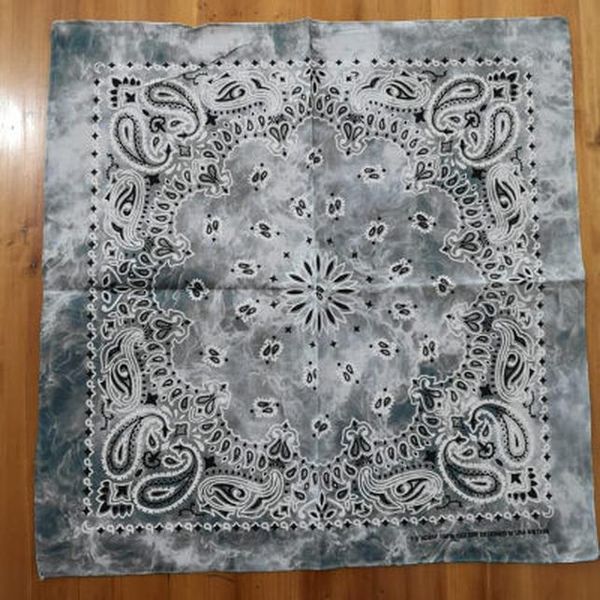 

100% cotton paisley rendering rose punk hip hop headwear kerchief bandanas foulard neckerchief square scarf for women/men/boys bbyopw, Black