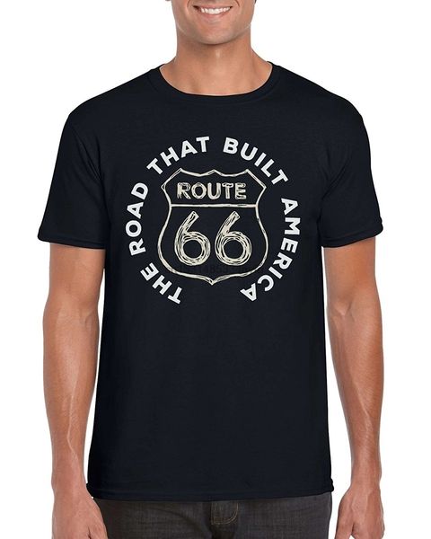 

подарок тенниска route 66 оригинал emblem путь, который построил америка мужская мода t-shirt