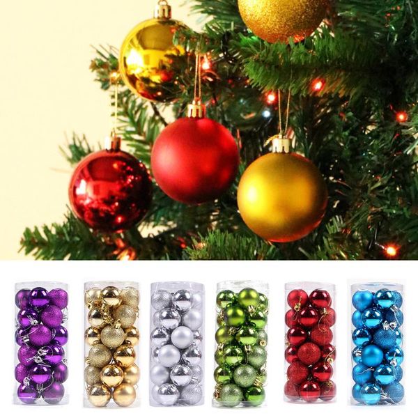 

6cm electroplating christmas tree decoration ball christmas accessories children gift toy room decoration 24pcs