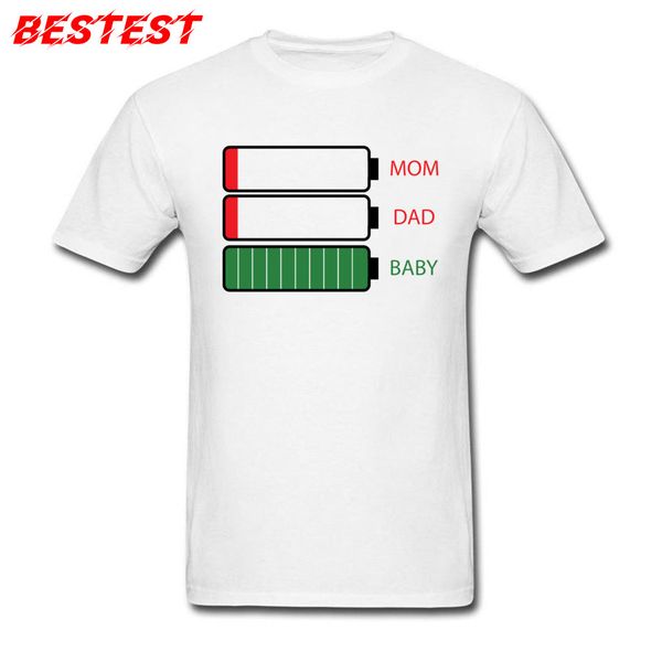 

energy shirt men t-shirt family tshirts mom dad baby battery print clothes street style cotton tees autumn white tshirt