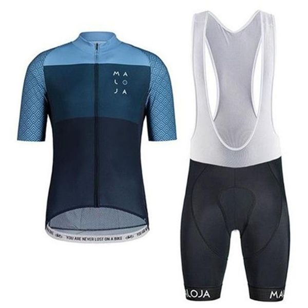 

racing sets maloja 2021 cycling jersey pro team men summer set completini ciclismo maillot bicycle clothing ropa de hombre bib shorts, Black;blue
