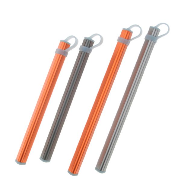 

4pcs 8 inch aluminum storage tube pipe case carrier for outdoor chopsticks carry camping utensil holder